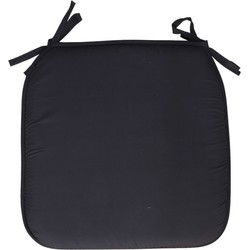 Gerimport Stoelkussen - binnen/buiten - zwart - 39x3 cm - polyester - tuinstoelkussens