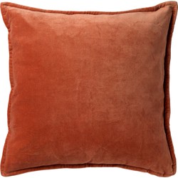 Dutch Decor CAITH - Kussenhoes 50x50 cm - 100% katoen velvet - Potters Clay - oranje / terracotta - Dutch Decor