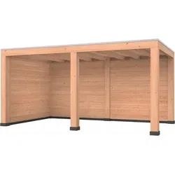 Douglas overkapping, 500 x 300 cm, met achterwand en zijwand, Westwood Robuust