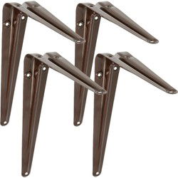 AMIG Plankdrager/planksteun van metaal - 4x - gelakt bruin - H225 x B200 mm - Plankdragers