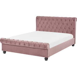 AVALLON - Waterbed - Roze - 140 x 200 cm - Fluweel