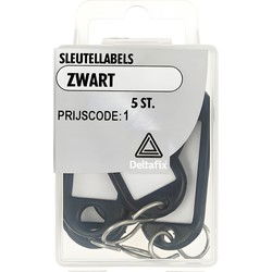 Sleutellabels zwartx 5st