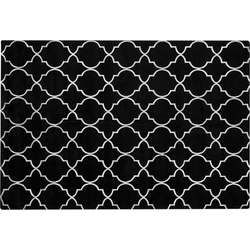 YELKI - Laagpolig vloerkleed - Zwart - 140 x 200 cm - Viscose
