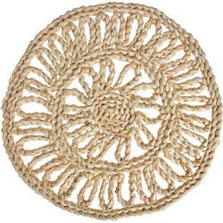 Clayre & Eef Placemat Ø 30 cm Beige Stro Rond Tafelmat