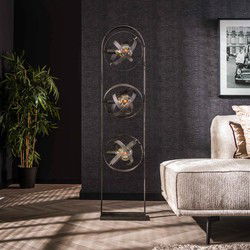 Vloerlamp 3-Lichts - Metaal Zwart - 36x22x160cm