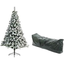 Kerst kunstboom Imperial Pine besneeuwd 180 cm met opbergzak - Kunstkerstboom