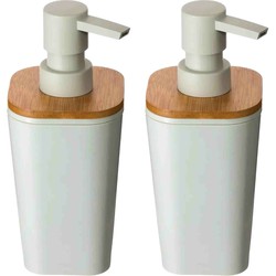 2x Stuks Zeeppompjes/zeepdispensers van kunststeen - wit - 300 ml - Zeeppompjes