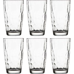 18x Drinkglazen voor water/sap/limonade Diamond Dof 470 ml - Drinkglazen