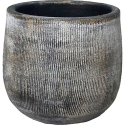 HS Potterie Bloempot Miami Zwart - Cement - H21