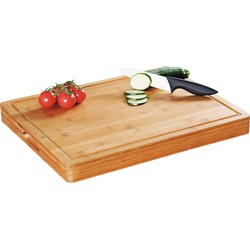 1x Rechthoekige dikke bamboe houten snijplanken/hakblokken 40 x 50 cm - Snijplanken