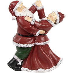 Clayre & Eef Kerstdecoratie Beeld Kerstman Rood Kunststof