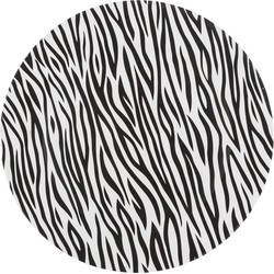1x Ronde kaarsenborden/onderborden zebraprint 33 cm - Kaarsenplateaus