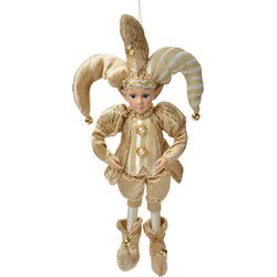 Clayre & Eef Decoratie Hanger Elf Beige Textiel