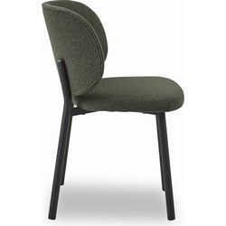 Eetkamerstoel Swan Forest Green Bouclé - Giga Living - Set van 2