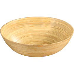 Fruitschaal/serveerschaal - bamboe hout - D30 x H9 cm - Fruitschalen