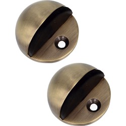 AMIG Deurstopper/deurbuffer - 2x - D45mm - inclusief schroeven - messing  - Deurstoppers