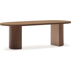 Kave Home - Tafel Nealy van walnootfineer met een natuurlijke afwerking 240 x 100 cm