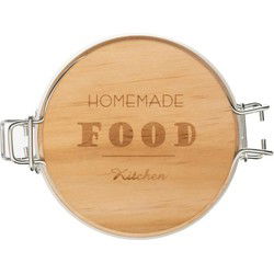 5Five Weckpot/voorraadpot - 1L glas - houten deksel en beugelsluiting - Voorraadpot