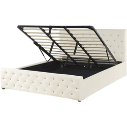 Beliani AMIENS - Tweepersoonsbed-Beige-Fluweel