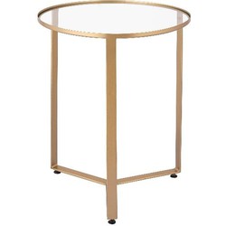 PTMD Bijzettafel Dyrk - 40x40x50 cm - Ijzer - Goud