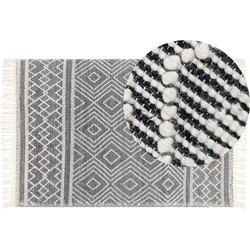 SAVUCA - Modern vloerkleed - Zwart - 160 x 230 cm - Wol