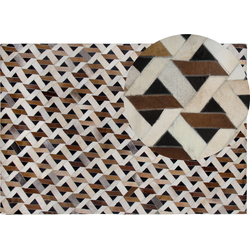 TUGLU - Laagpolig vloerkleed - Bruin - 160 x 230 cm - Leer