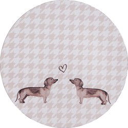 Clayre & Eef Onderbord Beige Kunststof Teckels