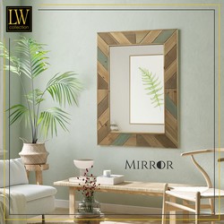 LW Collection LW Collection Wandspiegel bruin rechthoek 60x80 cm hout
