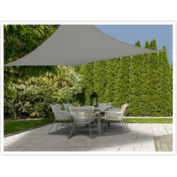 Schaduwdoek/zonnescherm vierkant grijs 3 x 3 meter inclusief ophangaccessoires - Schaduwdoeken