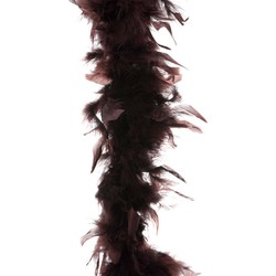 Boa kerstslinger veren bruin 200 cm kerstversiering - Kerstslingers