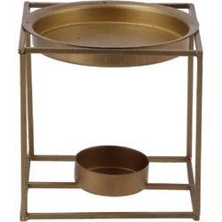 DK Design Geurbrander - amberblokjes/geurolie - metaal - goud - Geurbranders