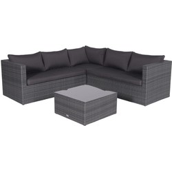 Montana loungeset - 4-delig - earl grey - dark antraciet