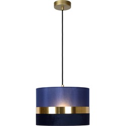 Elegant eenvoudige retrohanglamp 30 cm Ø E27 blauw en goud