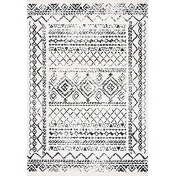 Safavieh Boho Chic Indoor Woven Area Rug, Tulum Collection, TUL268, in Ivory & Black, 91 X 152 cm