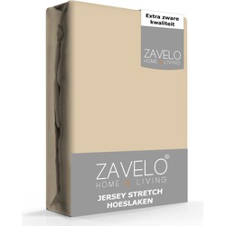 Zavelo® Jersey Hoeslaken Zand-2-persoons (140x200 cm)