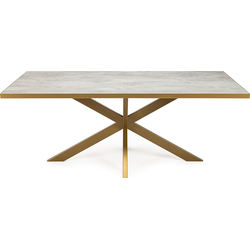 Stalux Eettafel 'Gijs' 240 x 100cm, kleur goud / beton