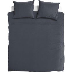 Luxe dekbedovertrek - Egyptisch percal katoen - 200x200/220 - antraciet