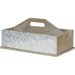 Clayre & Eef Opbergkist  28x13x18 cm Bruin Grijs Hout Rechthoek Speelgoedkist