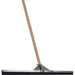 Vloertrekker/douchetrekker voor water metaal/rubber 55 cm met houten steel 130 cm - Vloertrekkers
