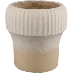PTMD Bloempot Emilee - 29x29x30 cm - Cement - Beige