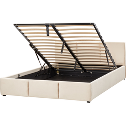 BOUSSE - Tweepersoons boxspring - Lichtbeige - 160 x 200 cm - Fluweel