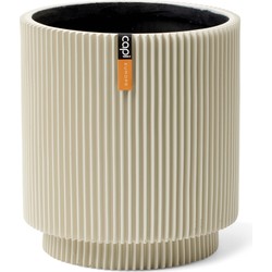 Vase Zylinder Groove H8.8 cm beige Blumentopf - Capi Europe