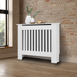 Radiatorbekleding landelijke stijl wit, 78x19x82 cm, gemaakt van MDF gelakt