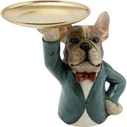 Decofiguur Waiter Dog 33cm