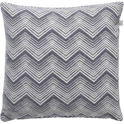 Dutch Decor MARTIN - Sierkussen zigzag 45x45 cm - grijs - wit - Dutch Decor