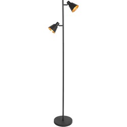 Mexlite - vloerlamp - Oeroe - zwart - metaal - E14 - 4117ZW