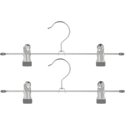 Set van 9x stuks metalen kledinghangers voor broeken 30 x 11 cm - Kledinghangers