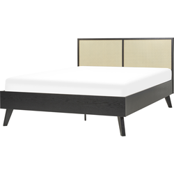 MONPAZIER  - Tweepersoonsbed - Zwart - 140 x 200 cm - Populierhout