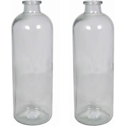 Set van 3x stuks glazen vaas/vazen 3,5 liter smalle hals 11 x 33 cm - Vazen