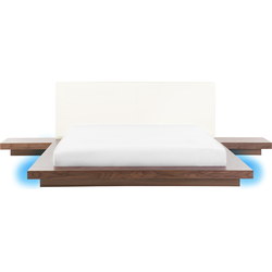 Beliani ZEN - Tweepersoonsbed met LED-verlichting-Lichte houtkleur-MDF